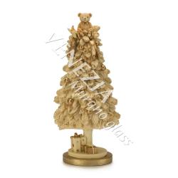Рождественская елка с мишкой золотая р.31см
