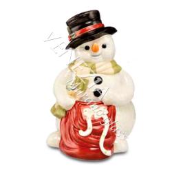 Статуэтка -Снеговик с мешком подарков- р.22 см
