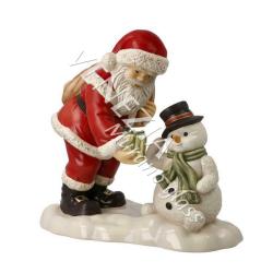 Статуэтка -Santa со снеговиком- р.23,5см
