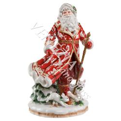 Скульптура -Дед Мороз с посохом- р.34см