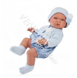 Кукла PABLO 43см в голубом комбинезоне