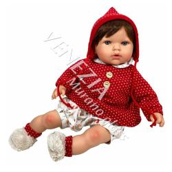 Кукла LUCAS в красно-белом костюмчике р.45см.