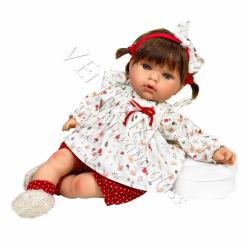 Кукла TITA  в красно-белом костюмчике р.45см.